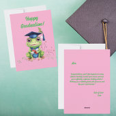 可愛おもしろいいカエル卒業式あいさつカード シーズンカード