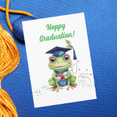 可愛おもしろいいカエル卒業式あいさつカード シーズンカード