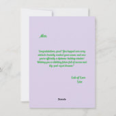 可愛おもしろいいカエル卒業式あいさつカード シーズンカード (裏面)