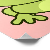 可愛おもしろいいカエル漫画子供部屋 ポスター (角)