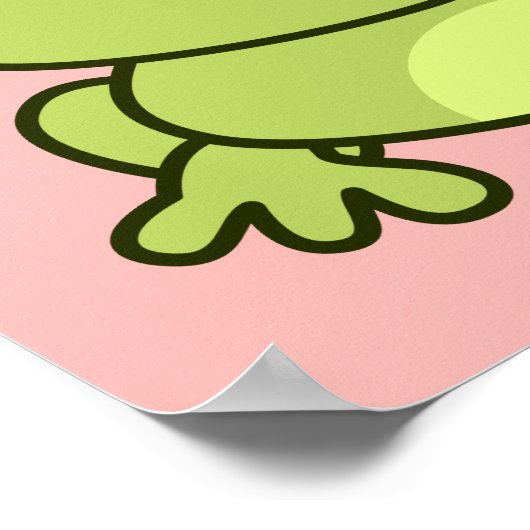 可愛おもしろいいカエル漫画子供部屋 ポスター (角)