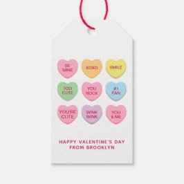 可愛おもしろいいカスタムハートバレンタイン ギフトタグ