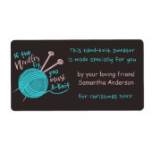 可愛おもしろいいカスタム編み物針ヤーンジョークギフト ラベル (正面)