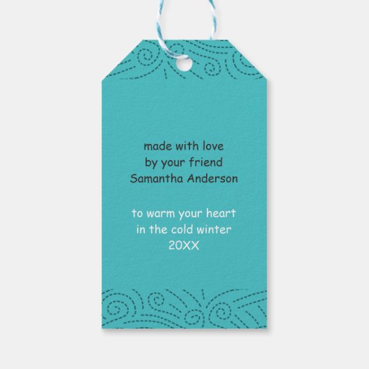 可愛おもしろいいカスタム編み物針糸ジョーク ギフトタグ (裏面)