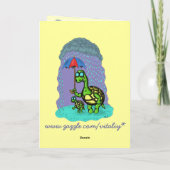 可愛おもしろいいカメハッピーバースデー、マムカードデザイン カード (裏面)