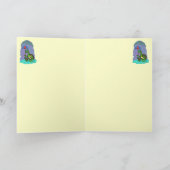 可愛おもしろいいカメハッピーバースデー、マムカードデザイン カード (内部)