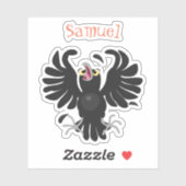 可愛おもしろいいカラスのカラス漫画イラストレーション シール (シート)