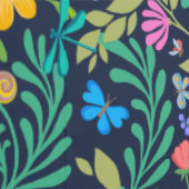 可愛おもしろいいカラフルフローラエレガントハッピーネイビーブルー 壁紙 (縫い目)