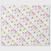 可愛おもしろいいカラフル ラッピングペーパー (フラット)