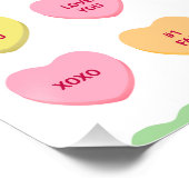 可愛おもしろいいガーリーカスタム会話キャンディハート ポスター (コーナー)