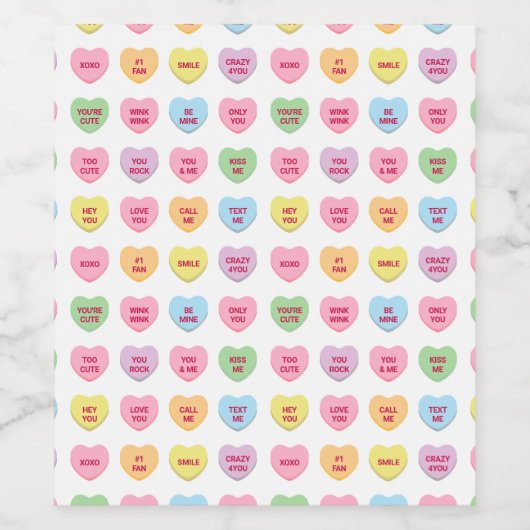 可愛おもしろいいガーリーカスタム会話キャンディハート ワインラベル (シングルラベル)