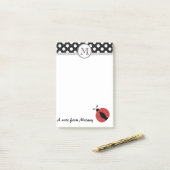 可愛おもしろいいガーリーラディバグ水玉模様モノグラム ポストイット (デスク上)