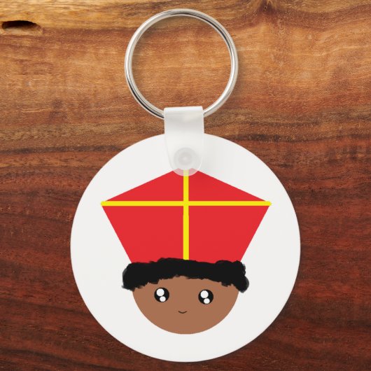 可愛おもしろいいキッズアートセントニコラス・ズワーテ・ピート キーホルダー (正面)