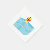 可愛おもしろいいキッズアートセントニックズデイシンタークラース スタンダードカクテルナプキン (角)