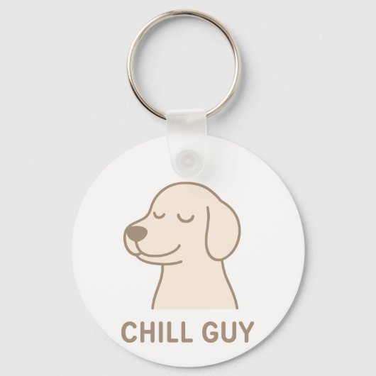 可愛おもしろいいキーチェーン – "Chill Guy"漫画犬 キーホルダー (正面)