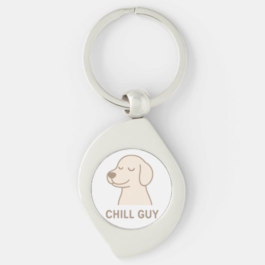 可愛おもしろいいキーチェーン – "Chill Guy"漫画犬 キーホルダー (正面)