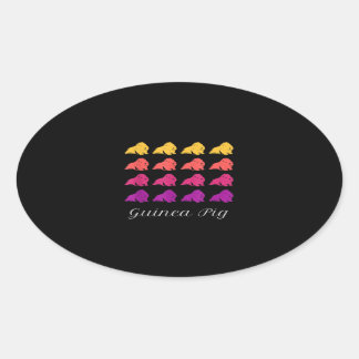 可愛おもしろいいギニアピグハムスター 楕円形シール