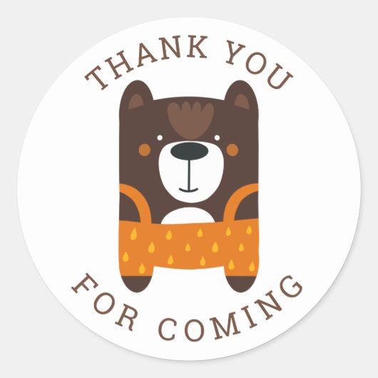 可愛おもしろいいクマ。子供の動物園の誕生日感謝していあなた ラウンドシール (正面)