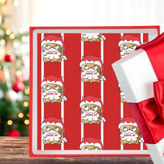 可愛おもしろいいクリスマスの漫画パーソナライズされた猫 薄葉紙