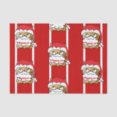 可愛おもしろいいクリスマスの漫画パーソナライズされた猫 薄葉紙 (正面)