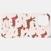 可愛おもしろいいクリスマス犬ペット柄 Case-Mate iPhoneケース (裏面 (横))