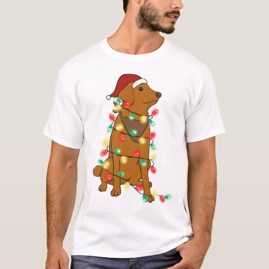 可愛おもしろいいクリスマス犬 Tシャツ (正面)