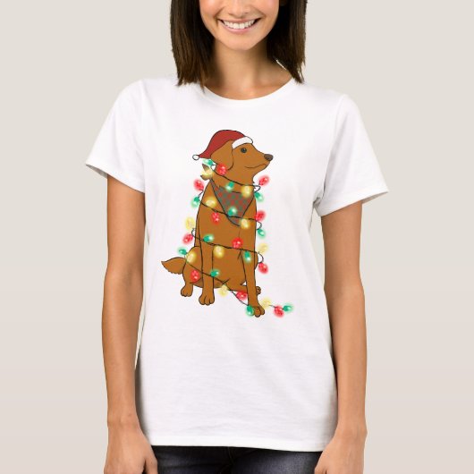 可愛おもしろいいクリスマス犬 Tシャツ (正面)