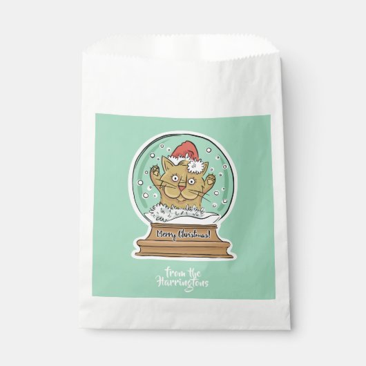 可愛おもしろいいクリスマス猫のカスタムバッグ フェイバーバッグ (正面)