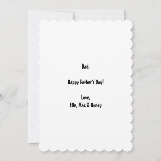 可愛おもしろいいクールポッシの父の日 カード (裏面)