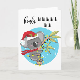 可愛おもしろいいコアラのクリスマスカードfa la Australia カード
