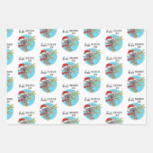 可愛おもしろいいコアラのクリスマスカードfa la Australia ラッピングペーパーシート (正面)