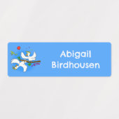 可愛おもしろいいコッカトゥーの鳥パーソナライズされた漫画 ラベル (デザイン2)