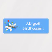 可愛おもしろいいコッカトゥーの鳥パーソナライズされた漫画 ラベル (デザイン1)