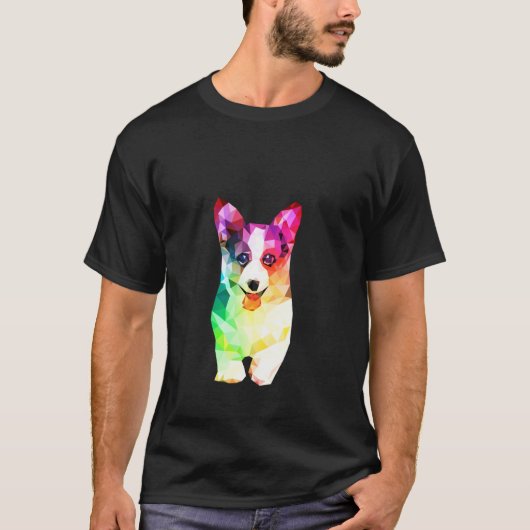 可愛おもしろいいコルギ絵画水色 Tシャツ (正面)