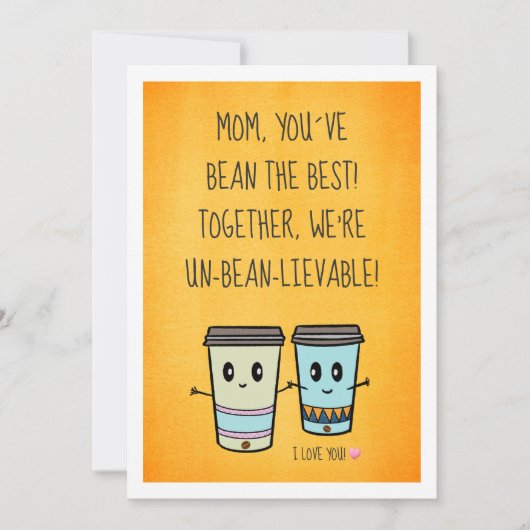 可愛おもしろいいコーヒーかわいいお母さ最高のんマザーズ・デイ カード (正面)