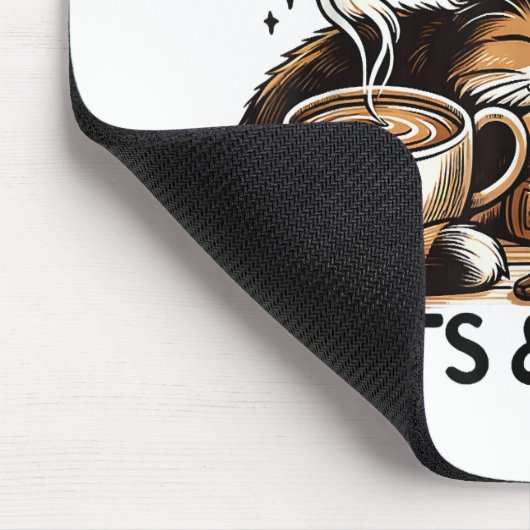 可愛おもしろいいコーヒー猫ブックラバーギフトアイディア女性 マウスパッド (コーナー)
