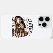 可愛おもしろいいコーヒー猫ブックラバーギフトアイディア女性 Case-Mate iPhoneケース (裏面 (横))