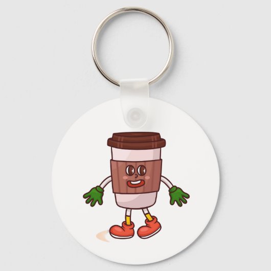 可愛おもしろいいコーヒー キーホルダー (正面)