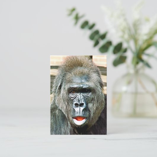 可愛おもしろいいゴリラ 名刺 (スタンド正面)