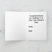 可愛おもしろいいゴルファー・ブルー第一父の日 カード (内部)