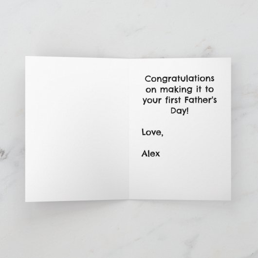 可愛おもしろいいゴルファー・ブルー第一父の日 カード (内部)