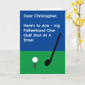 可愛おもしろいいゴルファー・ブルー第一父の日 カード (黄色い花)