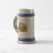 可愛おもしろいいサルがヨガをおもしろい。 ビールジョッキ (正面左)