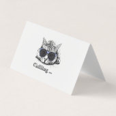 可愛おもしろいいサングラスで冷える猫 名刺 (正面)