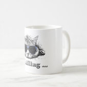 可愛おもしろいいサングラスで肌寒い猫 コーヒーマグカップ (正面右)