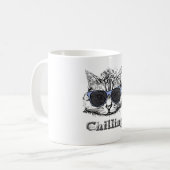 可愛おもしろいいサングラスで肌寒い猫 コーヒーマグカップ (正面左)
