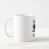 可愛おもしろいいサングラスで肌寒い猫 コーヒーマグカップ (左)
