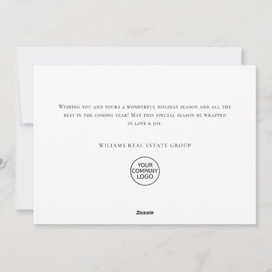 可愛おもしろいいサンタ格言のクリスマス企業の シーズンカード (裏面)