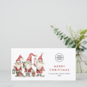 可愛おもしろいいサンタ格言のクリスマス企業の シーズンカード (スタンド正面)