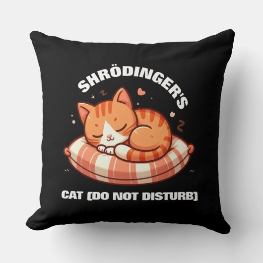 可愛おもしろいいシャロディンガー猫（邪魔をしない） クッション (正面)